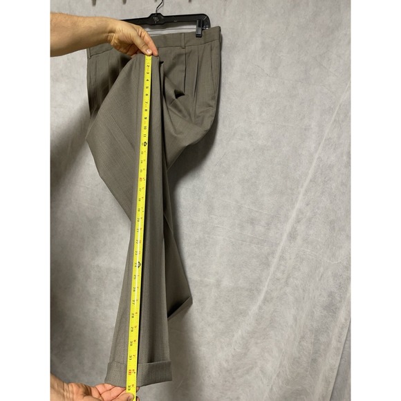 Oscar De Le Renta Suit Men 44L Double Breasted Plaid Flannel Wool 38X33 P Luxury - Picture 13 of 15